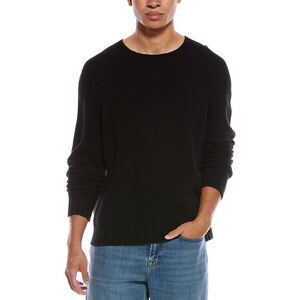 Palm Angels Mens  Curved Logo Wool-Blend Sweater, Black